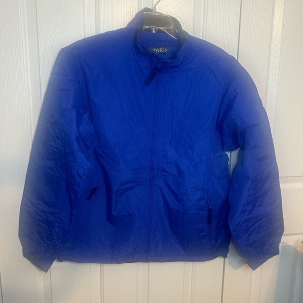 Zync Mens Royal Blue Fleece Lined Water Resistant Windbreaker Jacket Large NEW